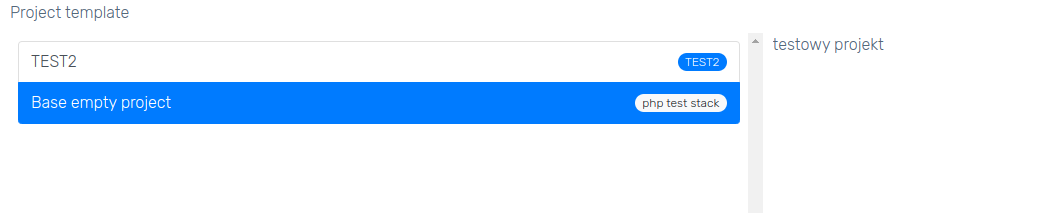 Select a base project