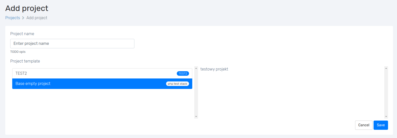 Create project